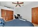 Cozy bedroom with built-in closet and workspace at 4679 Country Manor Dr, Sarasota, FL 34233