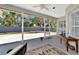 Relaxing screened porch with paver patio, wicker furniture, and view of backyard at 4679 Country Manor Dr, Sarasota, FL 34233