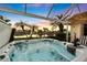 Hot tub on patio with sunset view and lake view at 5061 Seagrass Dr, Venice, FL 34293