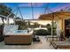 Hot tub on patio with sunset view and lake view at 5061 Seagrass Dr, Venice, FL 34293