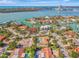 Bird's-eye view of waterfront home in upscale community at 531 N Spoonbill Dr, Sarasota, FL 34236