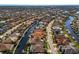 Aerial view of waterfront houses and waterways at 579 Fore Dr, Bradenton, FL 34208