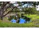 Serene pond reflecting lush trees and blue sky at 6304 Pointe West Blvd # A206, Bradenton, FL 34209