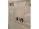 Shower stall with built-in shelving for toiletries at 712 51St Avenue W Ter, Bradenton, FL 34207