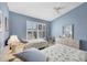 Bedroom with twin beds and a ceiling fan at 8240 Parkside Dr, Englewood, FL 34224