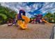 Colorful community playground with slides, climbing structures, and a soft mulch ground covering at 854 Rosemary Cir, Bradenton, FL 34212