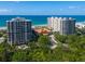 Aerial view of two luxury beachfront condominium buildings at 1281 Gulf Of Mexico Dr # 404, Longboat Key, FL 34228