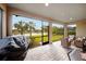 Relaxing screened patio overlooking a lake at 13925 Miranese St, Venice, FL 34293