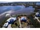 Aerial view showing home's waterfront location at 145 Burns Rd, Terra Ceia, FL 34250