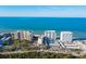 Aerial view of Lido Harbour Towers, beachfront property at 1770 Benjamin Franklin Dr # 407, Sarasota, FL 34236