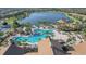 Aerial view of community pool and clubhouse at 17722 Littleton Pl, Lakewood Ranch, FL 34202