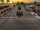 Aerial view of a charming town square at sunset at 180 Aurora Rd, Venice, FL 34293