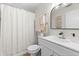 Clean bathroom with white vanity and shower/tub combo at 2302 15Th W St, Palmetto, FL 34221