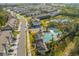 Aerial view of community pool and townhomes at 2850 Midnight Pearl Dr, Sarasota, FL 34240