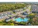 Aerial view of community pool and townhomes at 2850 Midnight Pearl Dr, Sarasota, FL 34240