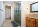 Bathroom with walk-in shower and tiled flooring at 4517 N Lake Dr, Sarasota, FL 34232