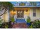 Inviting front porch with double doors and charming landscaping at 4563 Trails Dr, Sarasota, FL 34232