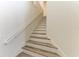 Clean staircase with wood-look treads and white railing at 4852 Coastal Days Ln, Bradenton, FL 34211