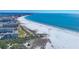 Aerial view of Siesta Key Beach, showing the shoreline and beachfront properties at 5602 Cape Leyte Dr, Sarasota, FL 34242