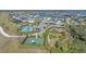 Aerial view of community amenities including pool, playground, and basketball court at 6347 Grandview Hill Ct, Bradenton, FL 34203