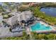 Aerial view of community pool and clubhouse at 735 Foggy Morn Ln, Bradenton, FL 34212