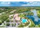 Aerial view of community pool, tennis courts and clubhouse at 7879 Bergamo Ave, Sarasota, FL 34238