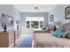 Serene bedroom with two twin beds, ample natural light, and a view of the backyard at 804 Connemara Cir, Venice, FL 34292