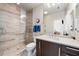 Modern bathroom with walk-in shower and updated vanity at 1023 Tocobaga Ln, Sarasota, FL 34236