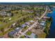 Bird's eye view of residential area near golf course and canal at 134 Rotonda Cir, Rotonda West, FL 33947