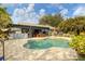 Inviting pool area with a pergola, outdoor kitchen, and patio at 2207 22Nd W St, Bradenton, FL 34205