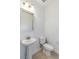 Clean bathroom with pedestal sink and toilet at 284 Crew Ct, Sarasota, FL 34243