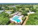 Aerial view of community pool and tennis courts at 3142 Dick Wilson Dr, Sarasota, FL 34240