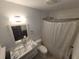 Simple bathroom with shower and toilet at 3455 Anglin Dr, Sarasota, FL 34242