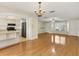 Spacious dining area with hardwood floors and a chandelier at 3762 San Luis Dr, Sarasota, FL 34235