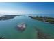 Aerial view showing location and water access at 419 Partridge Cir, Sarasota, FL 34236