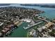 Expansive aerial view of community, marina, and surrounding area at 419 Partridge Cir, Sarasota, FL 34236