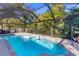 Inviting screened-in pool surrounded by tropical foliage for a serene and private outdoor space at 5827 Beaurivage Ave, Sarasota, FL 34243