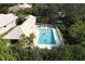 Community pool and spa viewed from above at 6669 Windjammer Pl, Lakewood Ranch, FL 34202