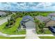 Aerial view of a single-Gathering home with a landscaped yard and neighborhood view at 8250 Velda Trl, Sarasota, FL 34241