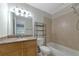 Clean bathroom, granite countertop, shower/tub combo at 936 La Costa Cir # 4, Sarasota, FL 34237