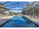 Relax by the screened-in pool with ample lounge space and lush greenery at 9709 Wilderness Trl, Weeki Wachee, FL 34613