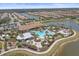 Aerial view of resort-style pool and clubhouse at 5341 Greenbrook Dr, Sarasota, FL 34238