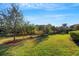 Expansive backyard with mature trees and lush landscaping at 5341 Greenbrook Dr, Sarasota, FL 34238