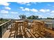 Rooftop deck with ocean views, multiple tables, and stools at 107 Maple Ave, Anna Maria, FL 34216