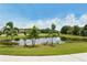 Landscaped pond with palm trees at 12471 Natureview Cir, Bradenton, FL 34212