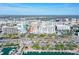 Amazing aerial view of the cityscape showcasing the buildings and location near the water at 1350 Main St # 1410, Sarasota, FL 34236