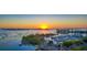 Breathtaking aerial view of the marina with boats at sunset at 1350 Main St # 1410, Sarasota, FL 34236