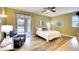 Bright bedroom with wood-look floors and access to a private patio at 13609 2Nd Ne Ave, Bradenton, FL 34212