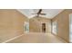 Bright bedroom with wall-to-wall carpeting and high ceilings at 1423 Kimlira Ln, Sarasota, FL 34231