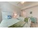 Bedroom with twin beds, ceiling fan and light, coastal decor at 18017 Gawthrop Dr # 101, Bradenton, FL 34211